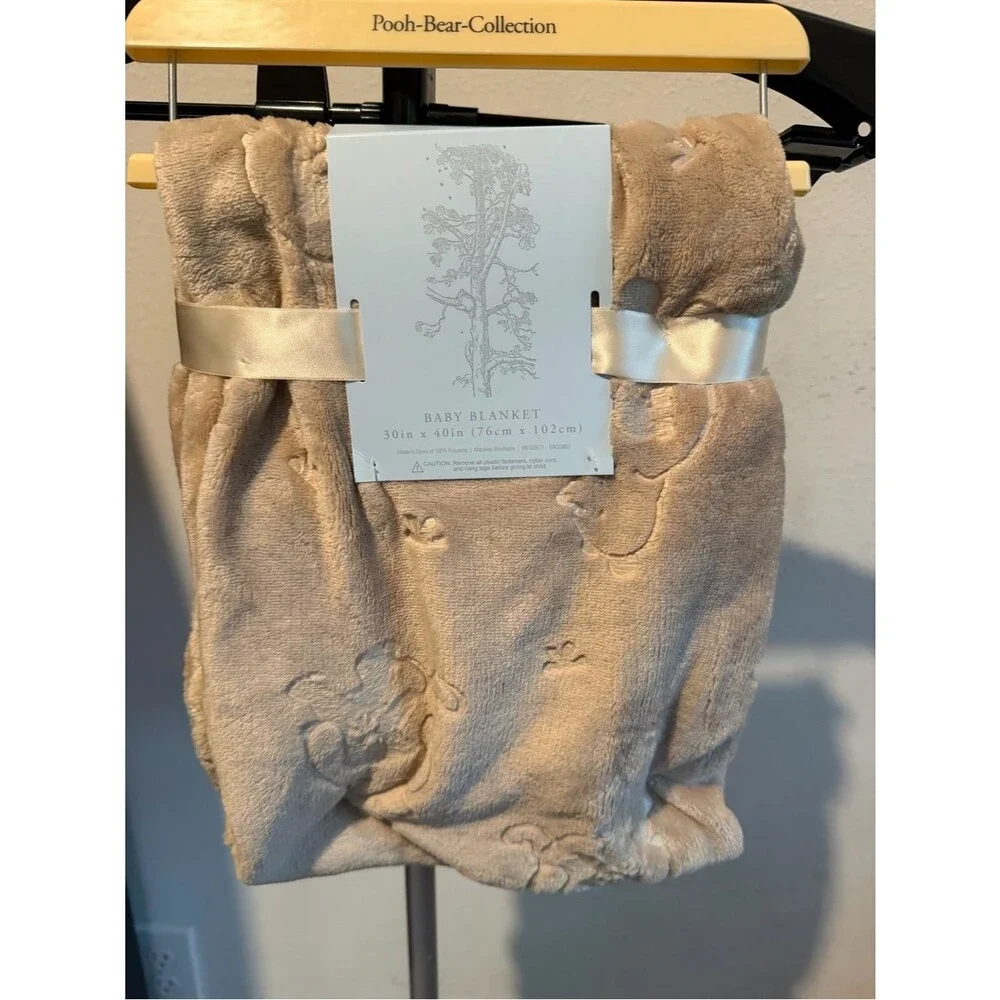 Disney Pooh-Bear-Collection Plush Baby Blanket - Beige